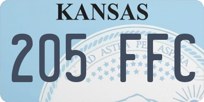 KS license plate 205FFC