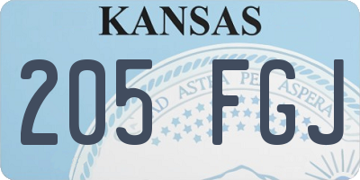 KS license plate 205FGJ