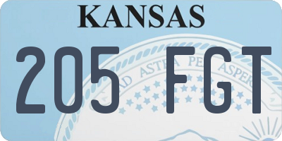 KS license plate 205FGT