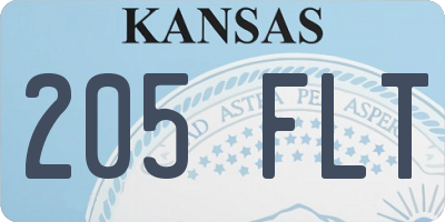 KS license plate 205FLT
