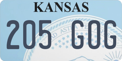 KS license plate 205GOG