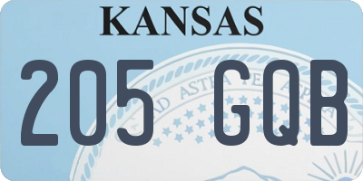 KS license plate 205GQB