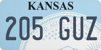 KS license plate 205GUZ