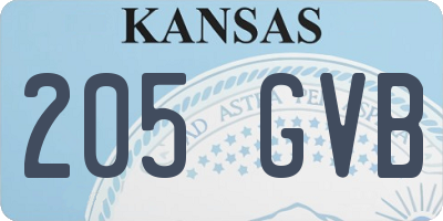 KS license plate 205GVB