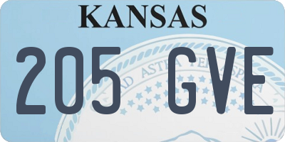 KS license plate 205GVE
