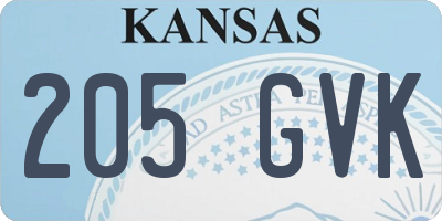 KS license plate 205GVK