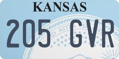 KS license plate 205GVR