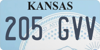 KS license plate 205GVV
