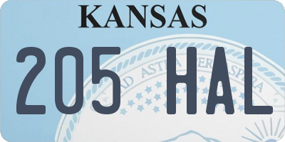 KS license plate 205HAL