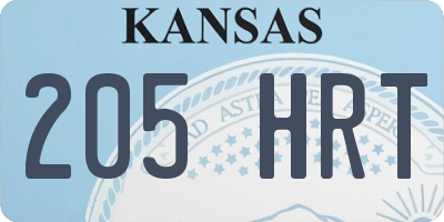 KS license plate 205HRT