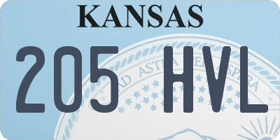 KS license plate 205HVL