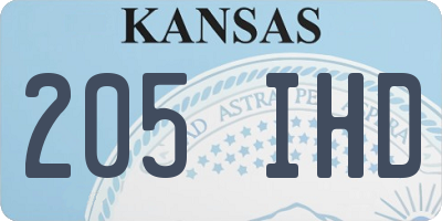 KS license plate 205IHD
