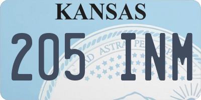 KS license plate 205INM