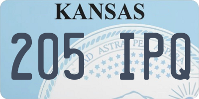KS license plate 205IPQ