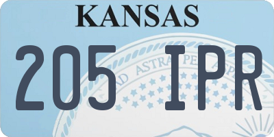 KS license plate 205IPR