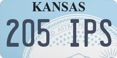 KS license plate 205IPS
