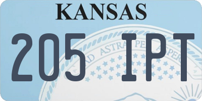 KS license plate 205IPT