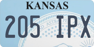 KS license plate 205IPX