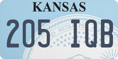 KS license plate 205IQB