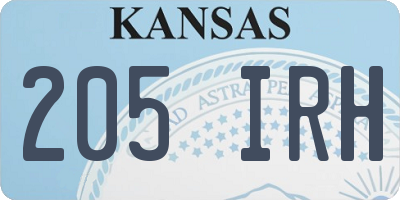 KS license plate 205IRH