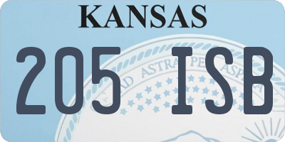 KS license plate 205ISB