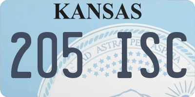 KS license plate 205ISC