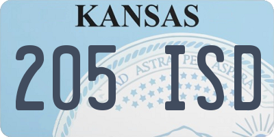 KS license plate 205ISD