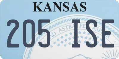 KS license plate 205ISE