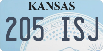 KS license plate 205ISJ