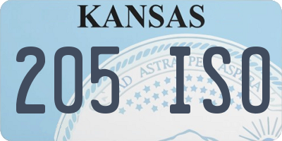 KS license plate 205ISO