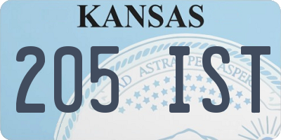 KS license plate 205IST