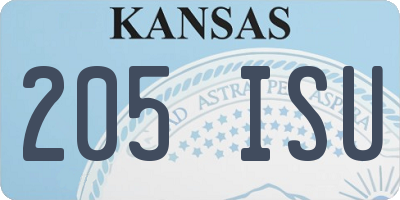 KS license plate 205ISU