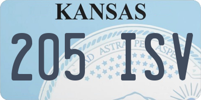 KS license plate 205ISV