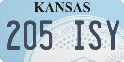 KS license plate 205ISY
