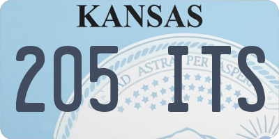 KS license plate 205ITS