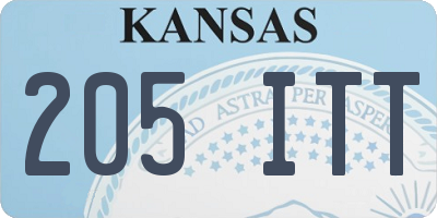 KS license plate 205ITT