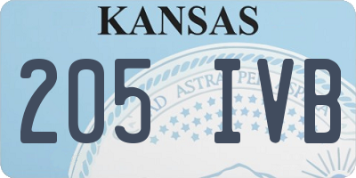 KS license plate 205IVB