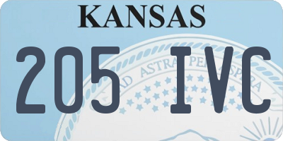 KS license plate 205IVC