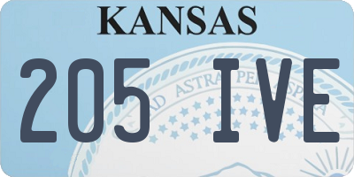 KS license plate 205IVE