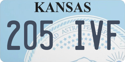 KS license plate 205IVF