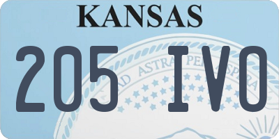 KS license plate 205IVO