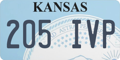 KS license plate 205IVP