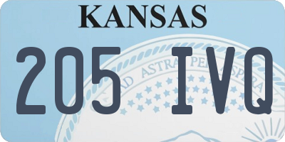 KS license plate 205IVQ