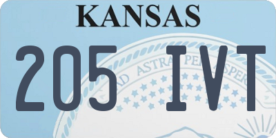 KS license plate 205IVT