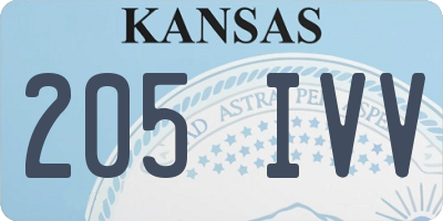 KS license plate 205IVV