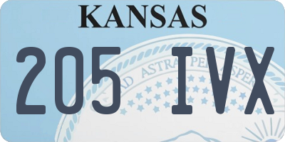 KS license plate 205IVX