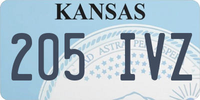 KS license plate 205IVZ