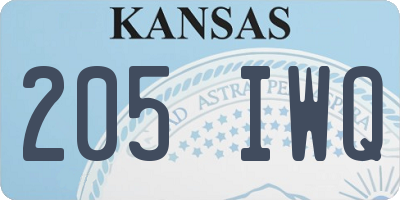 KS license plate 205IWQ