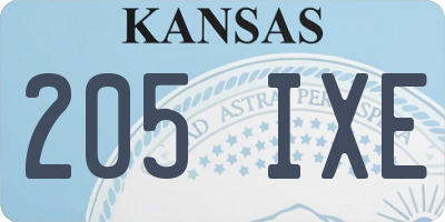 KS license plate 205IXE