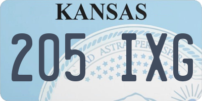 KS license plate 205IXG